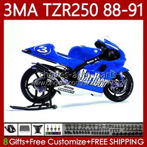 Kit de carrocería para YAMAHA YPVS 3MA TZR250RR TZR250R 1988-1991 Cuerpo 115No.139 TZR250 TZR 250 TZR-250 R RS RR 88 89 90 91 Azul brillante TZR250-R 1988 1989 1990 1991 Carenado OEM