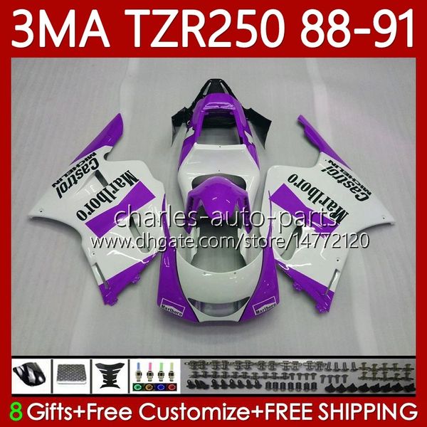 Kit de carrocería para YAMAHA YPVS 3MA TZR250RR TZR250R New Purple 1988-1991 Cuerpo 115No.125 TZR250 TZR 250 TZR-250 R RS RR 88 89 90 91 TZR250-R 1988 1989 1990 1991 OEM Carenado