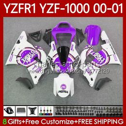 Kit de carrocería para YAMAHA YZF-1000 YZF-R1 YZF1000 YZFR1 Lucky Purple 00 01 02 03 Cuerpo 83No.171 YZF R1 1000CC 2000-2003 YZF 1000 CC R 1 2000 2001 2002 2003 Carenado de motocicleta