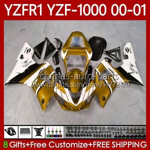 Kit de carrosserie pour YAMAHA YZF-1000 YZF-R1 YZF1000 YZFR1 00 01 02 03 Corps 83No.149 YZF R1 1000CC 2000-2003 YZF 1000 CC R 1 Dark Golden 2000 2001 2002 2003 Carénage de moto