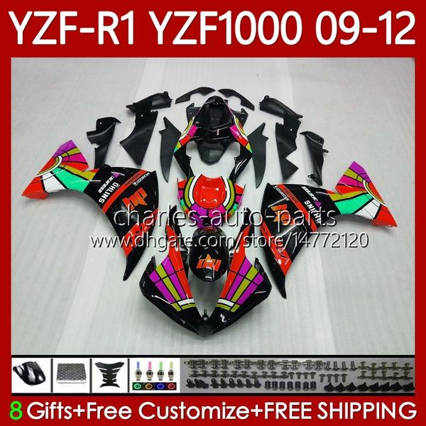 Kit de carrosserie pour YAMAHA YZF-R1 YZF R1 1000 CC YZF-1000 09-12 Corps 92No.140 YZF1000 YZF R 1 2009 2010 2011 2012 1000CC YZFR1 09 10 11 12 Carénage de moto rouge clair