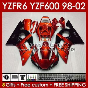 Karosserie-Kit für Yamaha YZF R6 R 6 YZF600 600CC YZFR6 98 99 00 2001 2002 Karosserie 145Nr