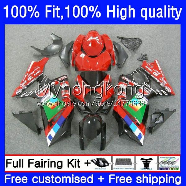 Carrosserie OEM pour SUZUKI GSXR 1000CC 1000 CC K7 Corps de moulage par injection 27No.132 GSXR-1000 GSXR1000 07 08 GSXR1000CC 2007 JOMO Rouge 2008 GSX-R1000 2007-2008 Kit de carénage