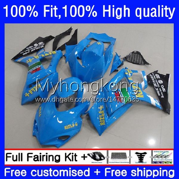 Carrocería OEM para SUZUKI GSXR 1000CC 1000 CC K7 Cuerpo de molde de inyección RIZLA azul 27No.140 GSXR-1000 GSXR1000 07 08 GSXR1000CC 2007 2008 GSX-R1000 2007-2008 Kit de carenado