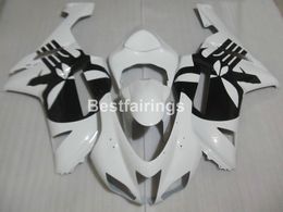 Kit de carenado de plástico para motocicleta Kawasaki Ninja ZX6R 2007 2008, juego de carenados de motocicleta blanco y negro ZX6R 07 08 MA06