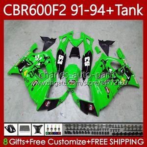 Carrosserie + tank voor HONDA CBR600F2 600CC 600FS 91-94 Body 63NO.161 CBR 600 600F2 Groen Zwart CBR600 F2FS CC 1991 1992 1993 1994 CBR600FS CBR600-F2 91 92 93 94 Fairing Kit