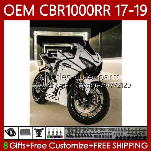 Carrosserie + Réservoir Pour HONDA OEM CBR1000 CBR 1000 RR CC 1000CC CBR1000RR Blanc brillant 17 18 19 Corps 75No.63 CBR 1000RR 2017 2018 2019 CBR1000CC 17-19 Carénage de moulage par injection