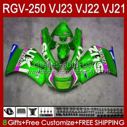 Carrosseries Pour SUZUKI RGVT RGV 250 CC VJ23 RVG250 250CC Capot RGV-250CC Corps 107HC.150 vert perle RGVT-250 VJ 23 1997 1998 RGV-250 Panneau RGV250 SAPC 97 98 Carénage OEM