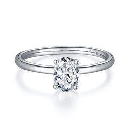 Boeycjr 925 zilveren ovaal gesneden 1CT 5 * 7mm f kleur moissanite vvs engagement trouwring met nationaal certificaat voor vrouwen