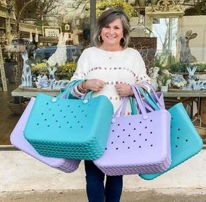 Bogg Bag Silicone Beach Custom Tote Bag EVA Strandmand Vrouwen Picknick Tote Bag Holes Waterdichte handtas Pouch Shopping Schoudertas