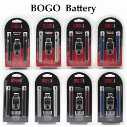 BOGO Verwarm batterij 400mAh Dubbele pen met oplader Blisterverpakking Batterijen Variabele spanning Vape-pen Geschikt voor 510 draad dikke oliepatronen