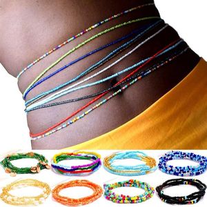 Bohême perle taille chaînes corps bijoux été sexy bikini plage ventre chaîne pour femmes filles accessoires vintage ceinture P081245G