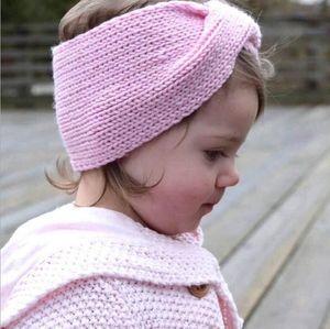 Bohême bandeau au crochet pour bébé filles enfants bandes de cheveux chauds laine tricot hiver bandeau croix cheveux tricotés Accessoires accessoires photo