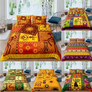 Set copripiumino in stile etnico della Boemia Biancheria da letto mandala per adulti Biancheria da letto 2/3 pezzi Queen King Twin Size Bed 210615