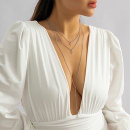 Böhmen Mode minimalistischen Kristall Glas Kette Halskette zierliche Schmetterling Anhänger mehrschichtige Halsketten Hochzeit Schmuck
