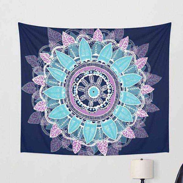 Bohemia Mandala Mantas Tapiz Elefante Colgante de pared Manta Dormitorio Decoración para el hogar Mandalas Estera de playa 150X130 cm Gobelin Tapiz J220804