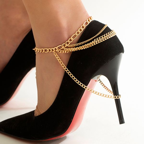 Bohême multicouche chaîne plage glands chaussure chaîne cheville pour femmes élégant turc bracelets de cheville Bracelet pieds nus bijoux de pied