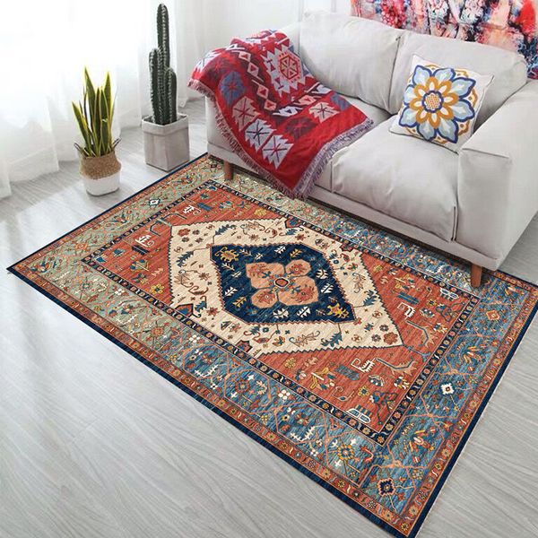 Tapis de Style persan bohémien, antidérapant, pour salon, chambre à coucher, étude, rectangulaire, tapis ethnique Boho marocain, 201294G