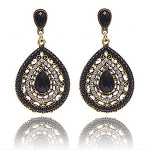 Pendientes bohemios de gota de cristal para mujer, joyería étnica Vintage turca bohemia, pendientes de gota para mujer