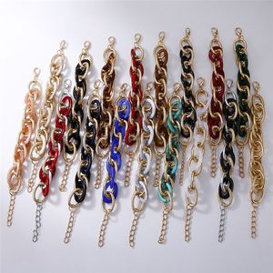 Bracelet bohème en acrylique, à la mode, perles blanches et bleues, chaîne, bijoux d'été, cadeau pour femmes et filles