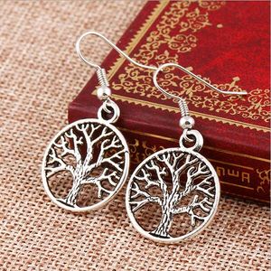 Bohème Antique bijoux en argent goutte boucle d'oreille à vendre arbre de vie poisson oreille crochets balancent lustre boucles d'oreilles