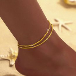 Bohemian Beach Feet Chain Fashion Simple Cheklets Foot Jewelry jambe Nouvelle cheville à pied Bracelets de cheville pour femmes Cadeaux de bijoux de chaîne