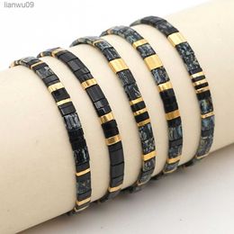 Boheemian Black Miyuki Tila armbanden voor vrouwen