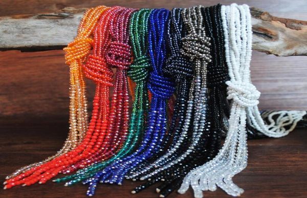 Collier de perles de riz multicouches de couleur bohème pour femme, long pompon en cristal, chaîne de pull, chine entier 4095089