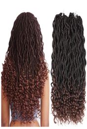 Bohemian Curly Crochet Traids Faux Locs Hair 18inch 24 m￨ches ombre Extensions Synth￩tiques Dreadlocks Hair3170563