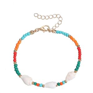 Estilo de collar de cuenca de arroz de doble capa bohemia Estilo de playa para mujeres