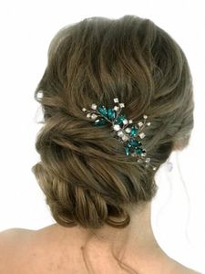 Bohème vert peigne à cheveux de mariage Rhineste bijoux de cheveux mariée Fr casque ornements de cheveux romantiques pour ornement de mariée 66bs #
