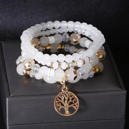 Boheemse handgemaakte kralen Bracelet Set kleurrijke kralen geluksboom hanger bedelarmbanden voor vrouwen mode sieraden