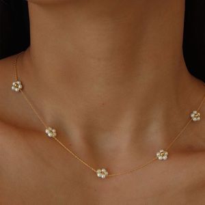 Bohemian Handgemaakte Bloem Kettingen Vintage Chokers Voor Vrouwen Goud Kleur Kralen Ketting Mode Bruiloft Sieraden Gift