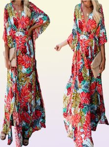 Bohemian Kaftan Strandtuniek Katoen Beach Cover up Saida de Praia Badpak Dames Bikini cover up Pareo Sarong Beachwear6918994