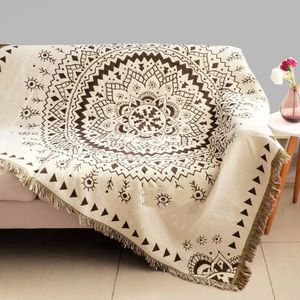 Bohème tricoté jeter fil couverture sur le lit canapé serviette Plaid tapisserie couvre-lit chambre salon tapis de sol tapis 240103