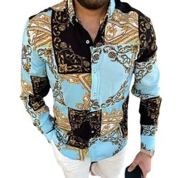 Boheemse T-shirt met lange mouwen Blusa Shirts Retro bedrukt mode trendy heren boho hippie bluse top blouse226Z