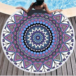 Toalla de playa de mandala bohemio con panestería de tapiz solar de cubierta redonda toalla de ducha de baño microfibra de loto yoga manta