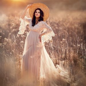 Boheemse zwangerschapsjurk voor fotoshoot Elegant prom jurken 2022 Damesavondjurken Lace Top feestvestido de novia
