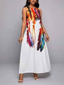 Robes de bohème maxi pour les femmes avec des poches de vêtements d'été en vrac imprimés anklenglength robe 240323