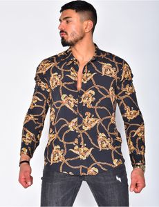 Bohème hommes imprimé numérique chemise haut chemisier Cardigan décontracté revers manches longues camicetta chemises de grande taille xxxl chemisier