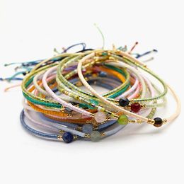 Bohemian Color Color Rice Beads Bracelet Hand Woven Friendship Corde Bracelets réglables pour les femmes