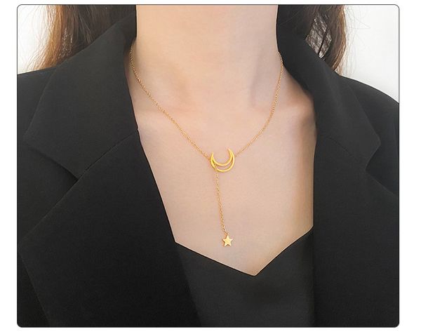 Collier bohème lune étoile pour femmes, couleur or, pendentifs Vintage, colliers géométriques, ras de cou, bijoux cadeau, 2021