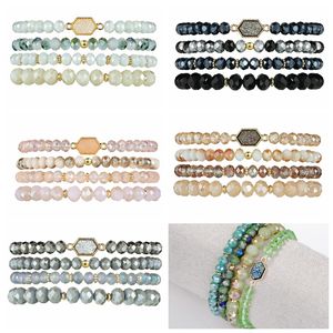 Pulseras bohemias con cuentas multicapa, hilo elástico versátil, cuentas de cristal brillantes, conjunto de brazalete sin cordones