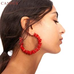Bohème multicolore pierre naturelle perles boucles d'oreilles pour femmes or déclaration grand cercle boucles d'oreilles 2020 Boho bijoux cadeaux C40220L