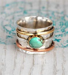 Bohemian Stone Natural Stone Rings for Women Men Men Vintage Turquoises Finger Fashion Party Mariage de mariage Accessoires 3642952