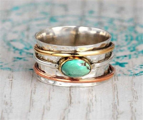 Bohemian Natural Stone Rings for Women Men Men Vintage Turquoises Finger Fashion Party Mariage Bijoux Accessoires 6459195