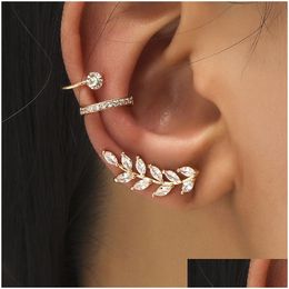 Bohemio No Piercing Crystal Rhinestone Ear Cuff Wrap Stud Pendientes de clip para mujeres Chica Joyería de moda Bijoux Drop Entrega Dhgarden Ot1Op