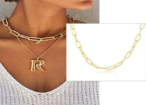 Boheemian Paperclip Chain Women ketting rechthoek Link Hera Choker kraag roestvrij staal goud zilver kleur11427297