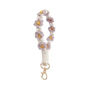 Bracelet de chrysanthème de fleur transfrontalier de station balnéaire bohème avec petit porte-clés de marguerite tissé à la main