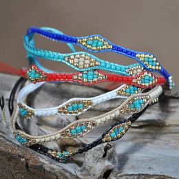 Boheemian retro gevlochten armband kleurrijke rijst kralen kralen armbanden vriendschap hand geweven touw creatieve geschenken